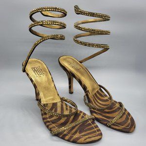 Pelle Moda Crystal Snake Sandals
